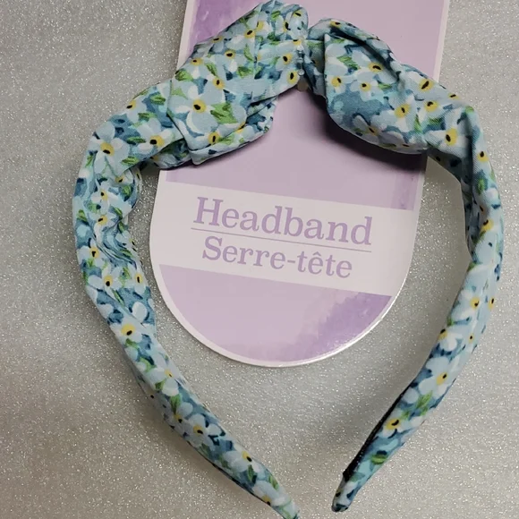 Floral Blue Kids Hand Made Headband New