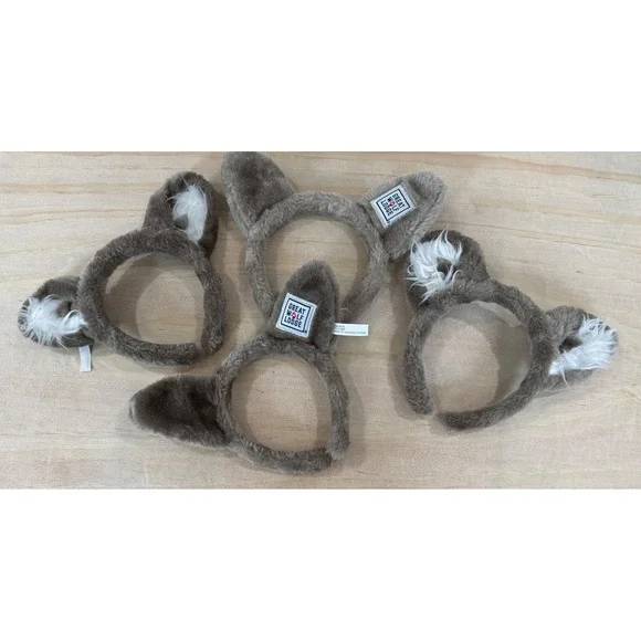Great Wolf Lodge Wolf Ear Headband‎ Lot of 4 Gray Faux Fur Costume GWL