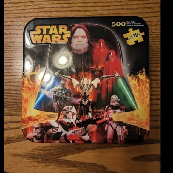 Star Wars 500 Piece Double Sided Puzzle Metal Tin Complete All Pieces Yoda