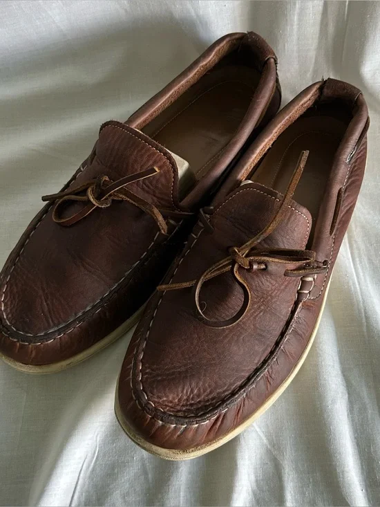 Men’s COLE HAAN Brown Leather Loafers Boat Shoes Moccasin-Style Size 11