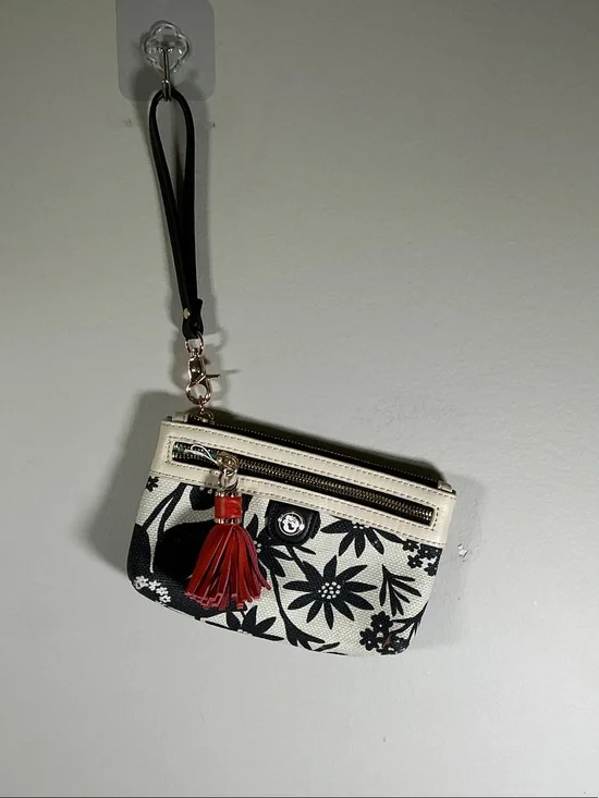 Spartina 449 Daufuskie Island Floral Wristlet Wallet Linen Leather EUC