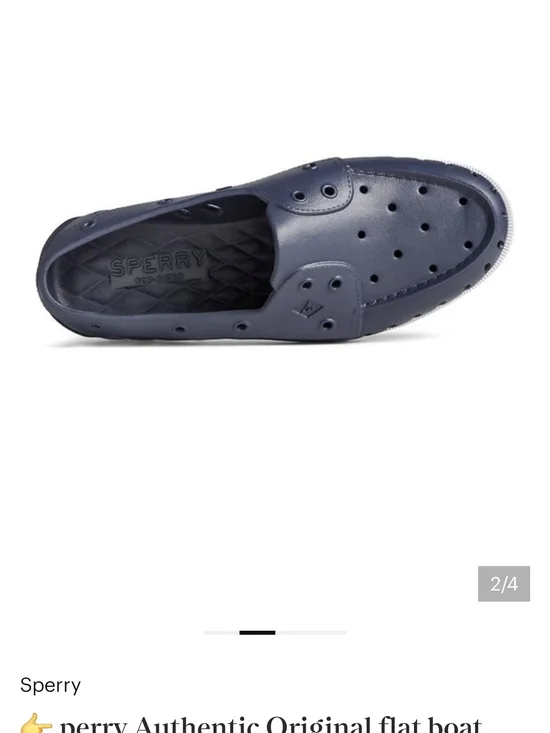 Sperry Men’s Navy Slip-On Perforated Boat Shoe