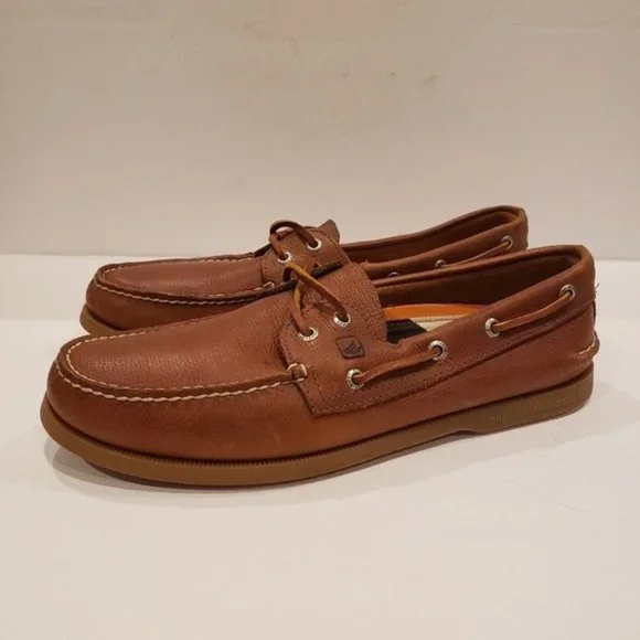 Sperry Topsider Mens Boat Shoe Authentic s/o size 10 sts10457 brown boat shoes
