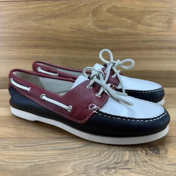 Brooks Brothers Boat Loafers Womens 9 M American Patriotic Navy Red White 5229