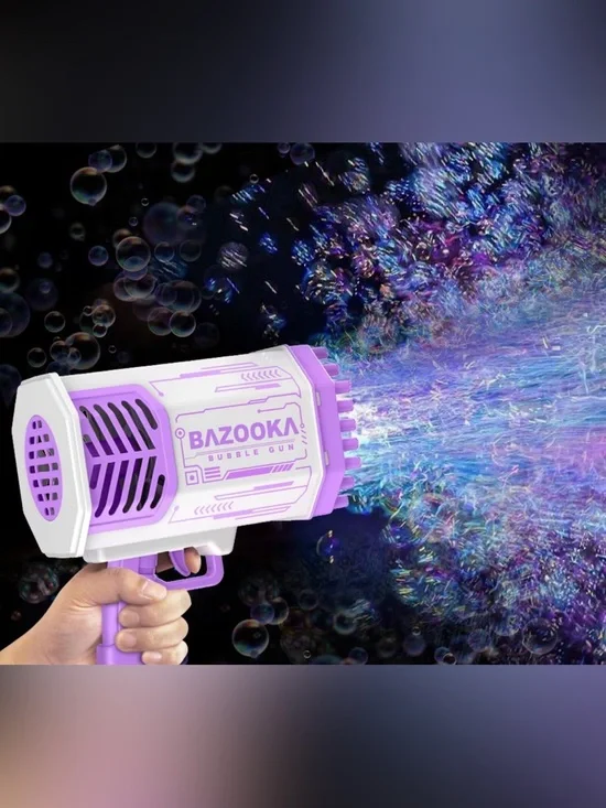 Toys - Automatic 69-Hole Bazooka Bubble Gun and bubbles