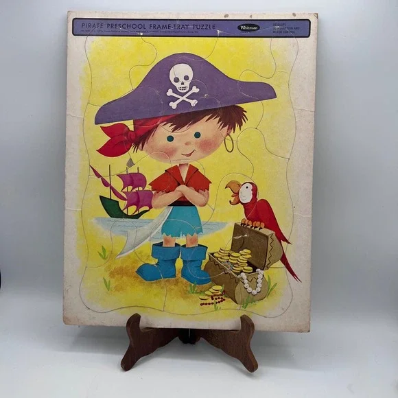 Vintage 1967 Whitman Pirate Preschool Frame-Tray Puzzle 4525 Western Publishing