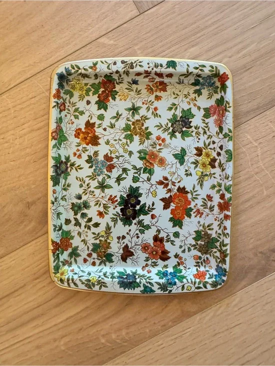 Vintage Daher Decorated Ware Floral Tin Tray (Made in England)