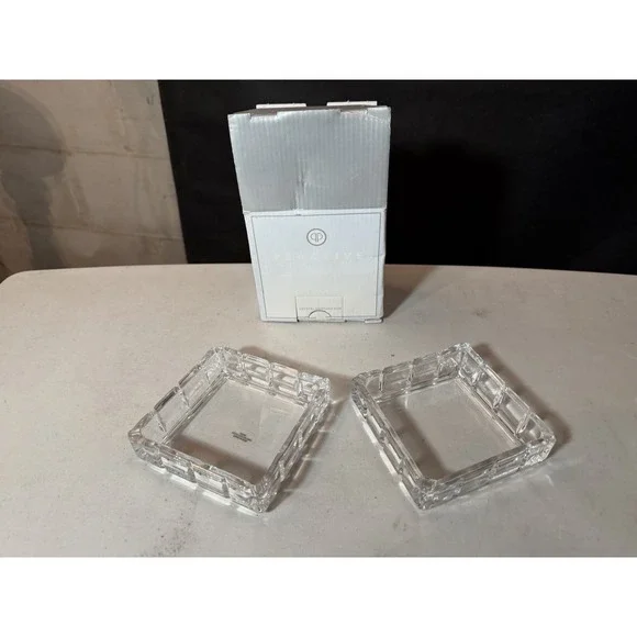 Gavon French Lead Crystal Keepsake‎ Box Set 2 Ring Jewelry Wedding New
