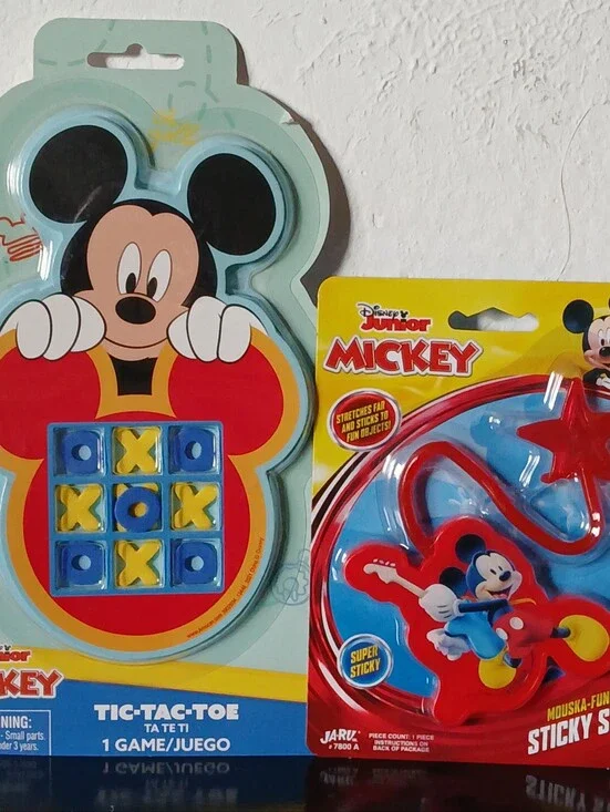 Disney Junior Mickey Tic-Tac-Toe Game Set/ Sticky Hand - Red & Blue