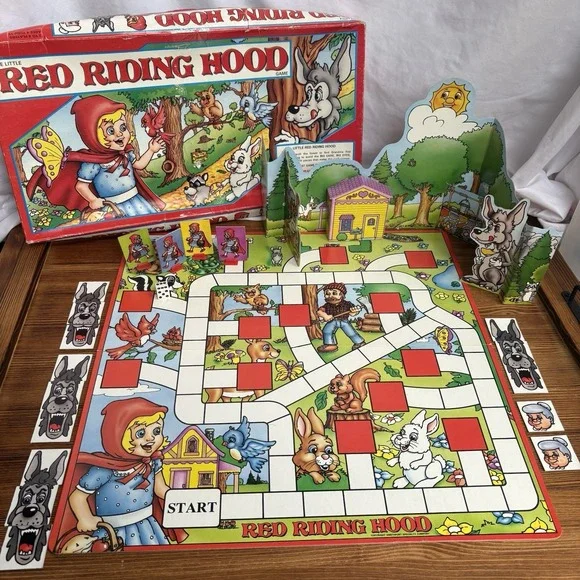 Vintage Little Red Riding Hood Board Game Complete Smethport Pop Up Boxed Toy