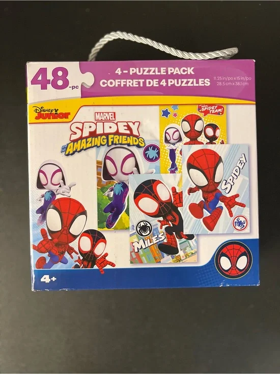 Spidey And His Amazing Friends 48 Pieces 4 Puzzle Pack Disney Junior Marvel New