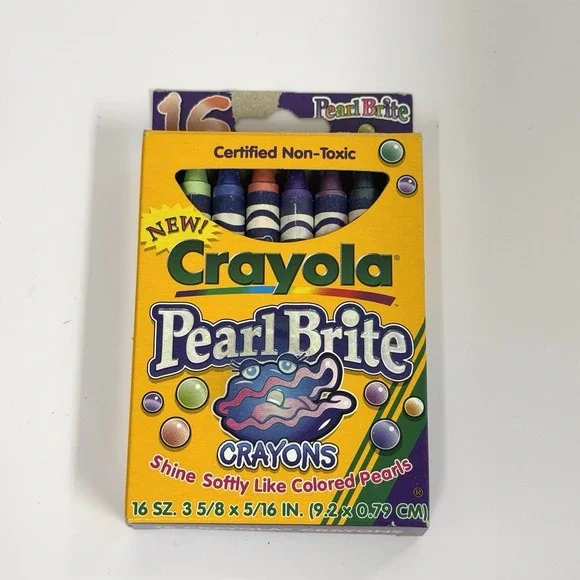 Vintage 1997 Crayola Pearl Brite Crayons Box Of 16 New? READ