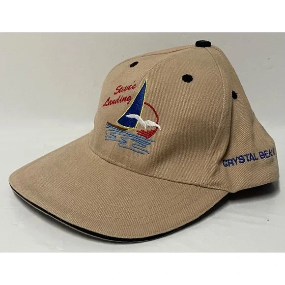 STEVES LANDING CRYSTAL BEACH TEXAS CAP SAIL BOAT SEA GULL‎
