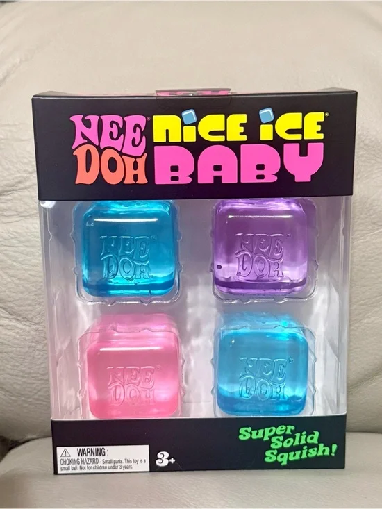 NEW Needoh Nice Ice Baby Cubes 4 Pack Schylling Pink Blue Purple Authentic!