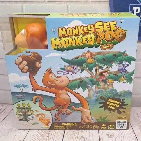 Monkey See Monkey Poo Game for Kids with Fake Poo, Fun Game Spinmaster