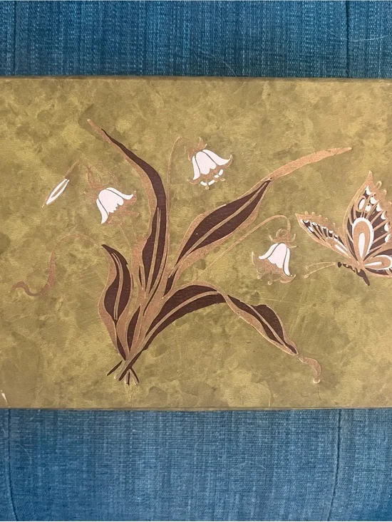 Elegant Olive Floral Jewelry Box