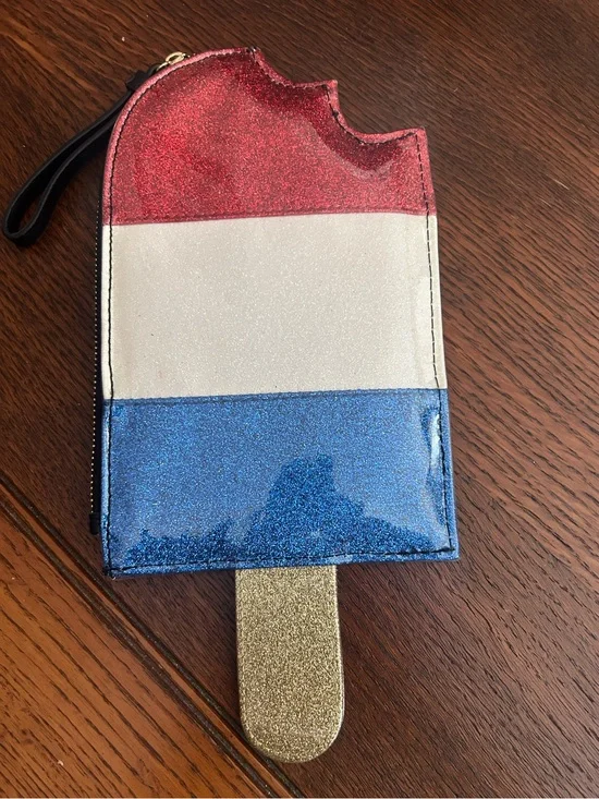 Adorable Glitter Popsicle Phone Wristlet Case - Red White Blue.