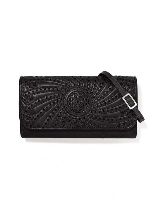 Brighton Ferrara La Bellezza Black Leather Crossbody Clutch