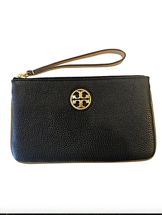 Tory Burch Carson Black with brown details Wristlet New With Tags