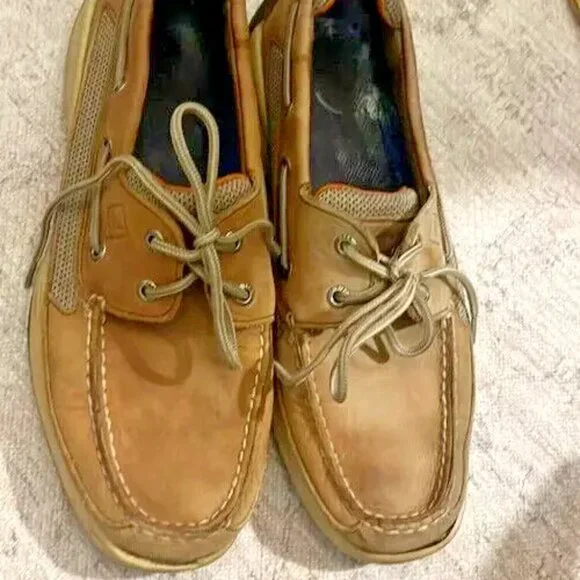 Sperry Intrepid Top Sider Leather Men's Boat‎ Shoes Tan 777924 Size US 10 SALE