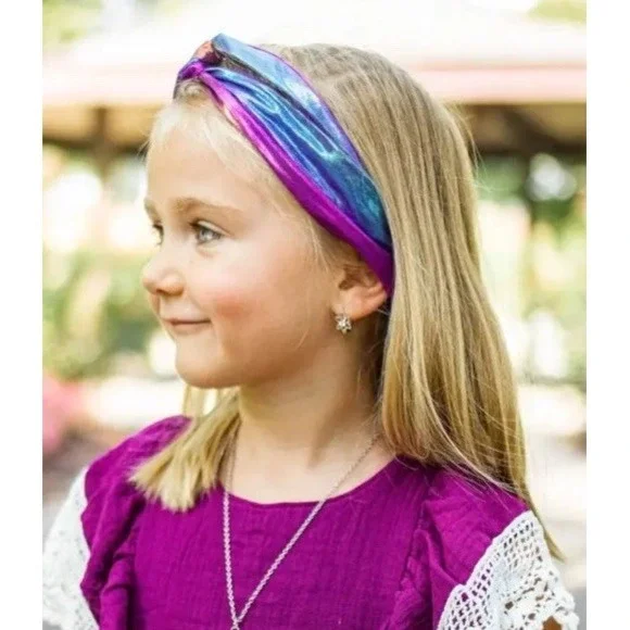 Frog Sac‎ Lot Of 6 Metallic Mermaid Knot Soft Child Headbands Shiny Pretty