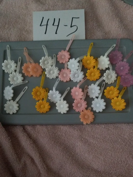 Daisy Flower Hair Clips - Mixed Pastel & Yellow