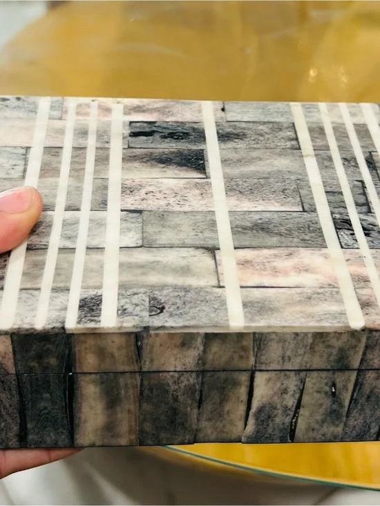 Gray Bone Marble Pattern Decorative Box - Home Decor & Organization