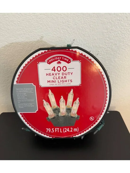 Holiday Time 400 Heavy Duty Clear Mini Lights 79.5 FT