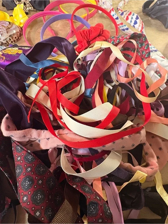 Fun! Assorted Hair Ribbons and Headbands - Multi Color Mix