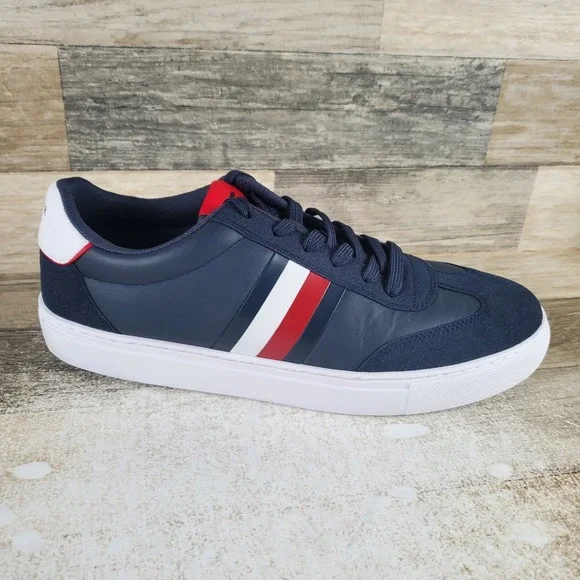Tommy Hilfiger Boscar Mens Shoes Sz 12 Athletic Tennis Navy Blue White Sneakers