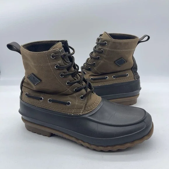 Sperry Decoy STS16417 Men's Size 12  Duck Boots Waterproof Waxed Lace Up Canvas
