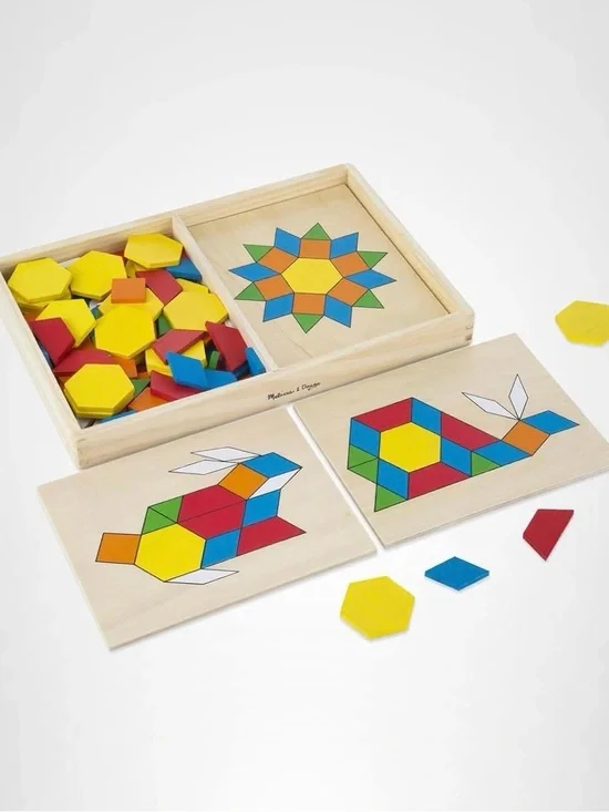 Melissa & Doug Pattern Blocks and Board Puzzle Toy