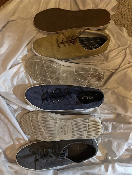 Sperry Low-Top Canvas Sneakers in Olive, Navy, Charcoal