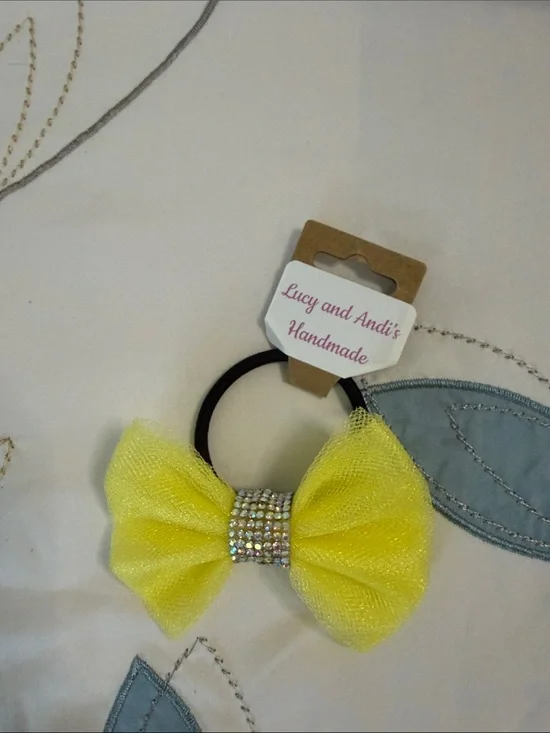 Yellow Bow Hair Tie for Kids