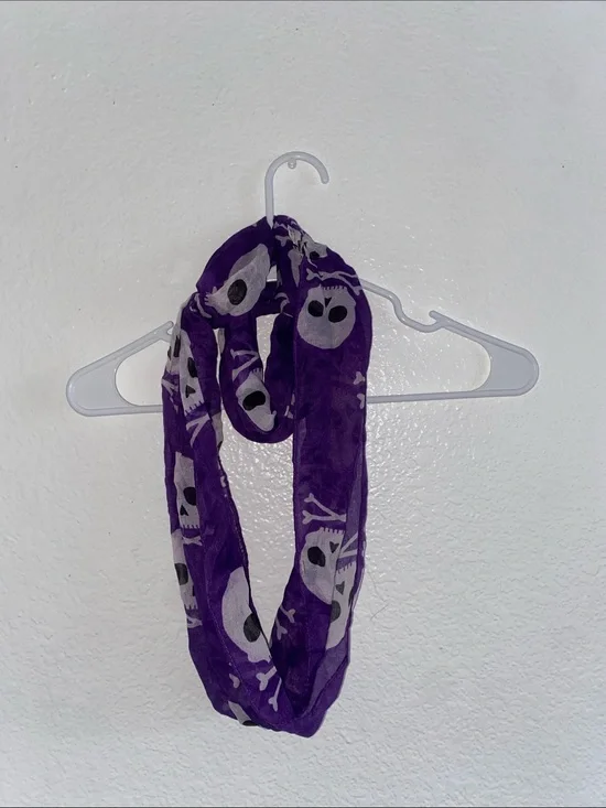 Purple Skull Halloween Scarf