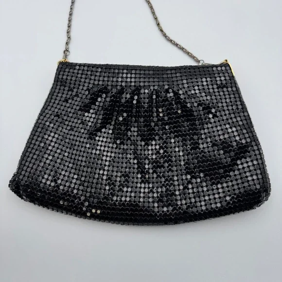 Vanessa Black‎ Mesh Evening Bag Chain Strap Glamorous Party Clutch