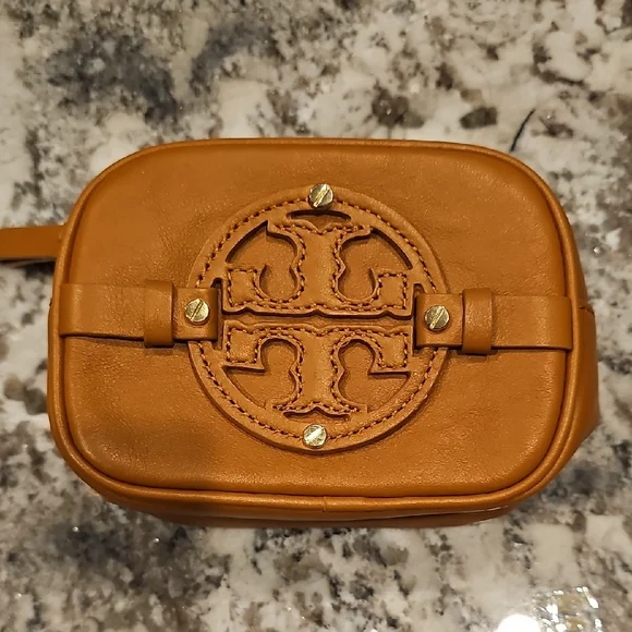 Tory Burch Brown Leather Case Pouch