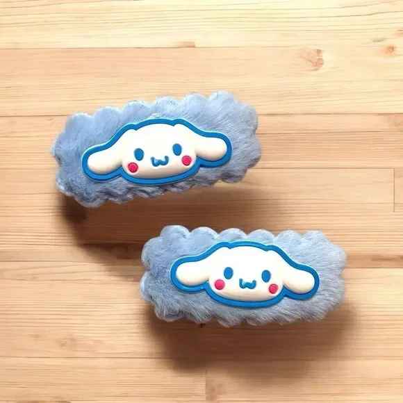 Cinnamoroll Blue Furry Hair Clips Set Of 2