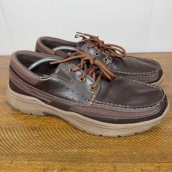 Skechers‎ Shoes Mens 13 Brown Relaxed Fit Air Cooled Memory Foam Expended Menson