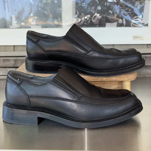 Dockers Refurbished Pro Style All Comfort Black Leather Shoes 090-3184 Men's 9.5