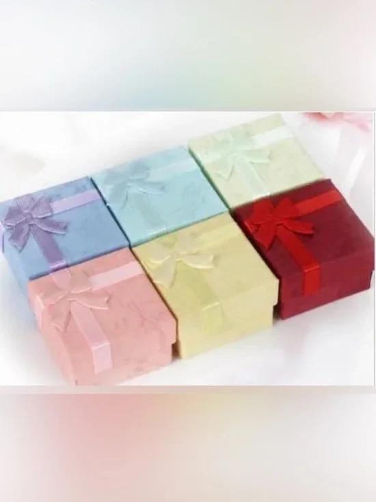 Pastel Jewelry Gift Boxes Set – 6 Colors w/ Bow & Cushion Insert per set
