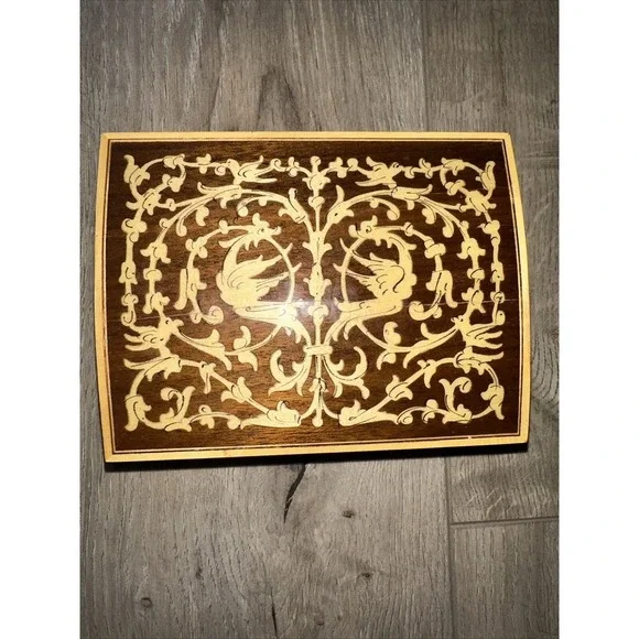 Mapsa Swiss Musical Movement Wooden Trinket Jewelry Box Music‎ Box