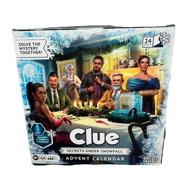 Clue Advent Calendar: Secrets Under Snowfall | 24 Days | Family Mystery Games‎