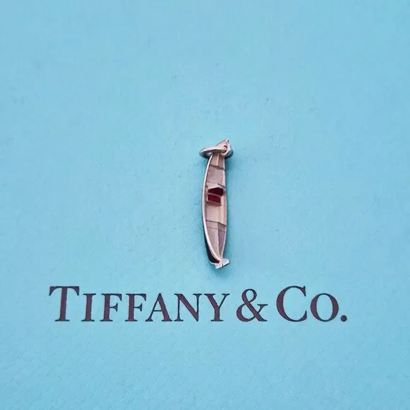 RARE Tiffany & Co. Paloma Picasso Enamel Silver Gondola Boat Charm Pendant
