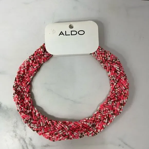 ALDO beaded braided chunky necklace