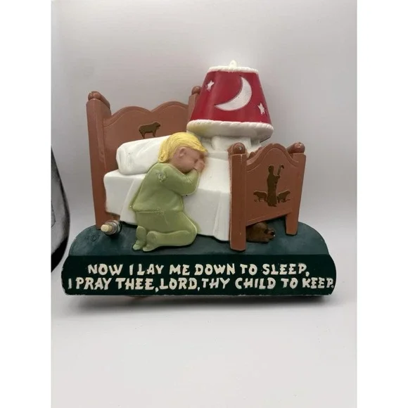 Vintage Praying Child Night Light Lamp Now I Lay Me Down Sleep Nursery Religious