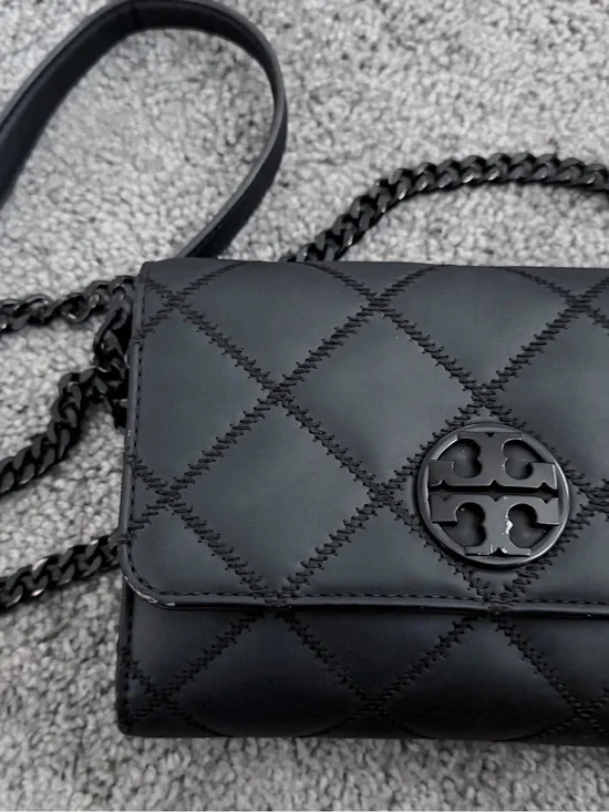 Tory Burch Black Quilted Leather Chain Crossbody