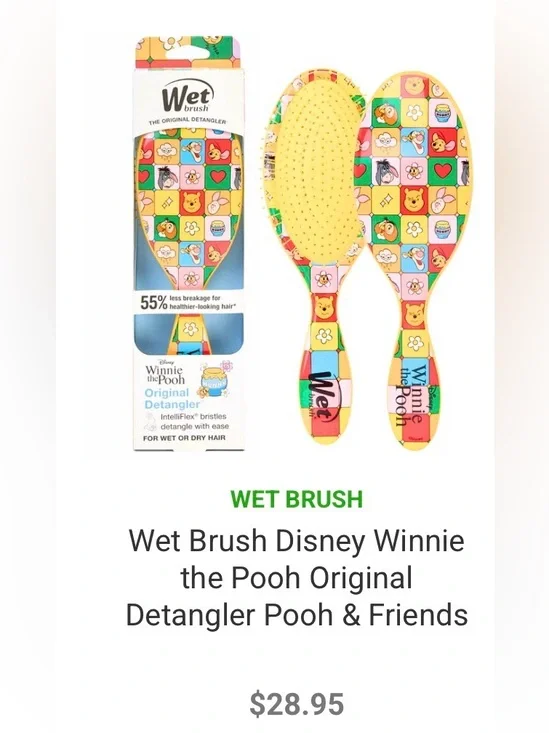 Disney Wet Brush Kids Hair Detangler - Pink, Purple, Yellow, Blue