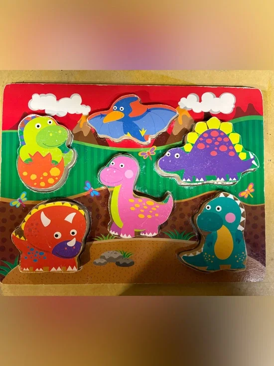 Colorful Dinosaur Puzzle Set for Kids - Multicolor
