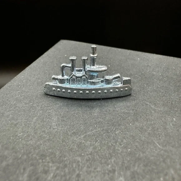 Miniature Monopoly Battleship Game Replacement Silver Ship Figurine